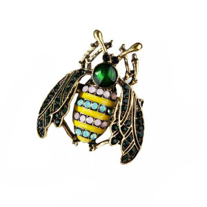 Königliche Smaragd-Bienenbrosche - Eleganter Bienenschmuck!