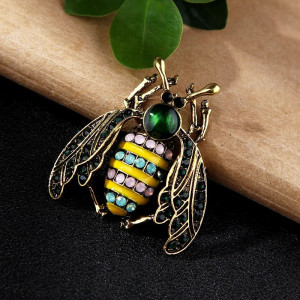 Königliche Smaragd-Bienenbrosche - Eleganter Bienenschmuck!