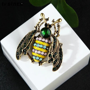 Königliche Smaragd-Bienenbrosche - Eleganter Bienenschmuck!