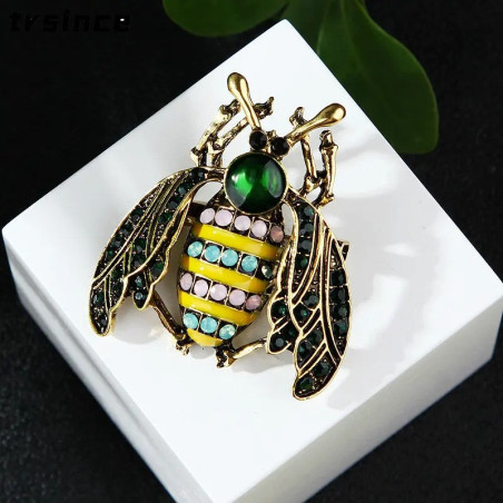 Königliche Smaragd-Bienenbrosche - Eleganter Bienenschmuck!