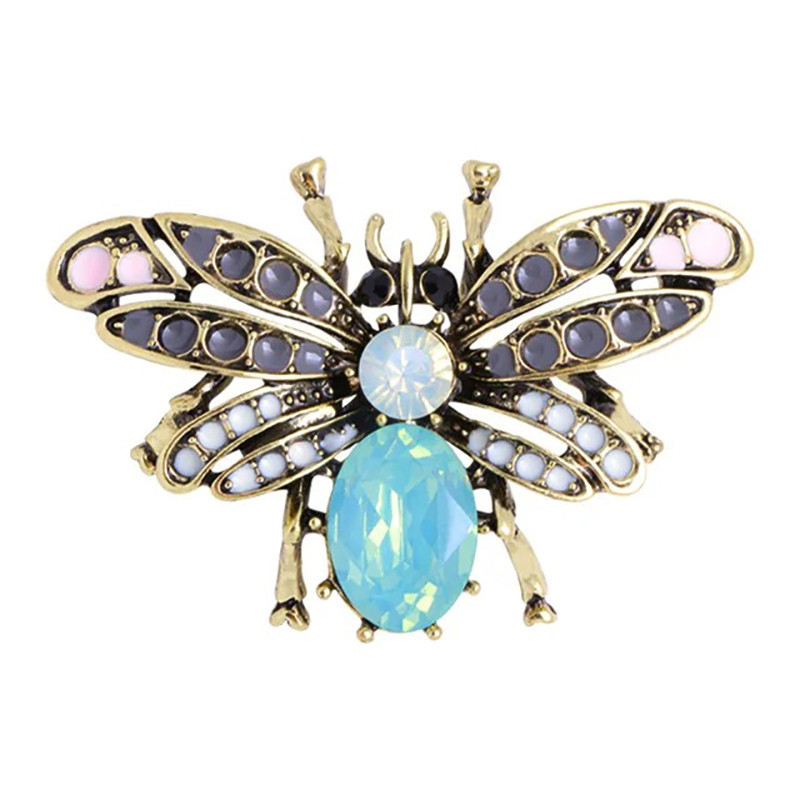 Bienenbrosche "Opalschimmer" - Eleganter Pastellschmuck