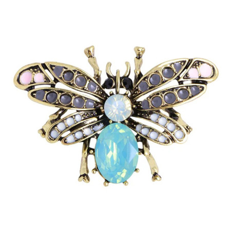 Bienenbrosche "Opalschimmer" - Eleganter Pastellschmuck