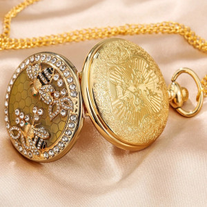 Bienenuhr Königliche Biene | Goldener Schmuck mit Strass