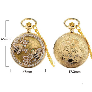 Bienenuhr Königliche Biene | Goldener Schmuck mit Strass