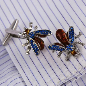 Bienen-Manschettenknöpfe Kristall & Bernstein | Eleganter Schmuck