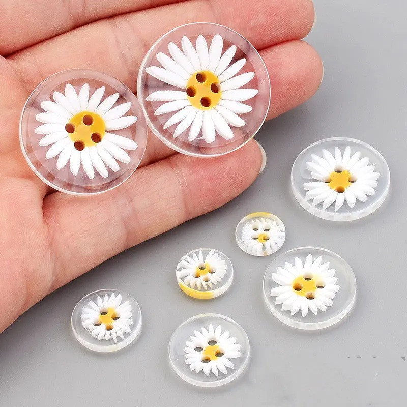 Gänseblümchen Knöpfe - 20er-Set | Näh- & DIY-Zubehör