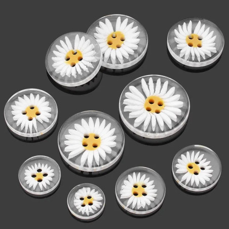 Gänseblümchen Knöpfe - 20er-Set | Näh- & DIY-Zubehör