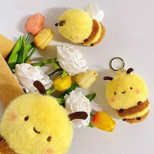 Bienen Schlüsselanhänger Bommel - Süßes & Flauschiges Accessoire!