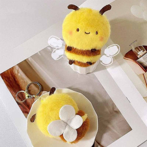 Bienen Schlüsselanhänger Bommel - Süßes & Flauschiges Accessoire!