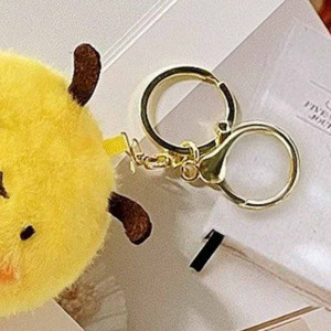 Bienen Schlüsselanhänger Bommel - Süßes & Flauschiges Accessoire!