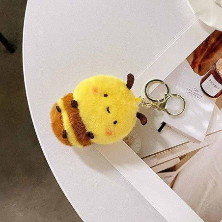 Bienen Schlüsselanhänger Bommel - Süßes & Flauschiges Accessoire!
