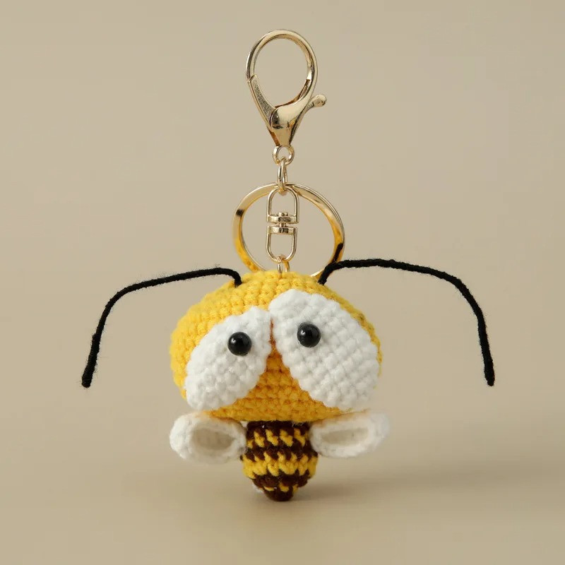 Bienen Schlüsselanhänger gehäkelt | Süßes Geschenk mit Kulleraugen