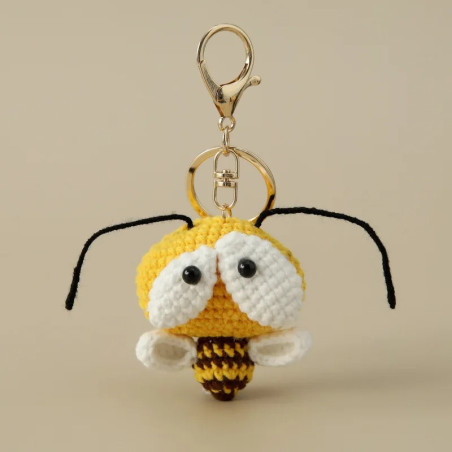 Bienen Schlüsselanhänger gehäkelt | Süßes Geschenk mit Kulleraugen
