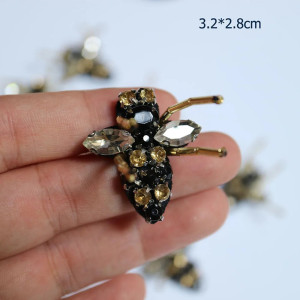10er-Set Bienen Aufnäher mit Strass & Perlen für DIY & Nähen!