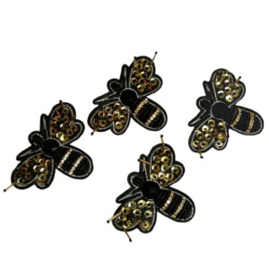 Bienen Aufnäher Gold Bestickt | Strass Patch zum Aufnähen DIY