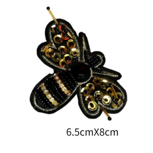 Bienen Aufnäher Gold Bestickt | Strass Patch zum Aufnähen DIY