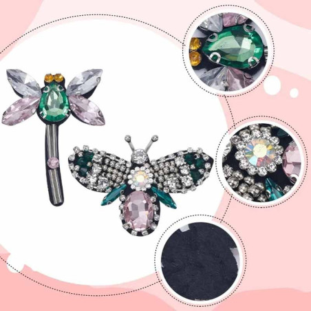 Bienen & Libellen Aufnäher: Besticktes Set "Funkelnder Schatz"