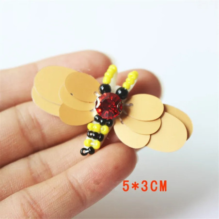 Bienen Aufnäher Honig-Rubin 10er-Set | Süße Applikationen 5x3 cm