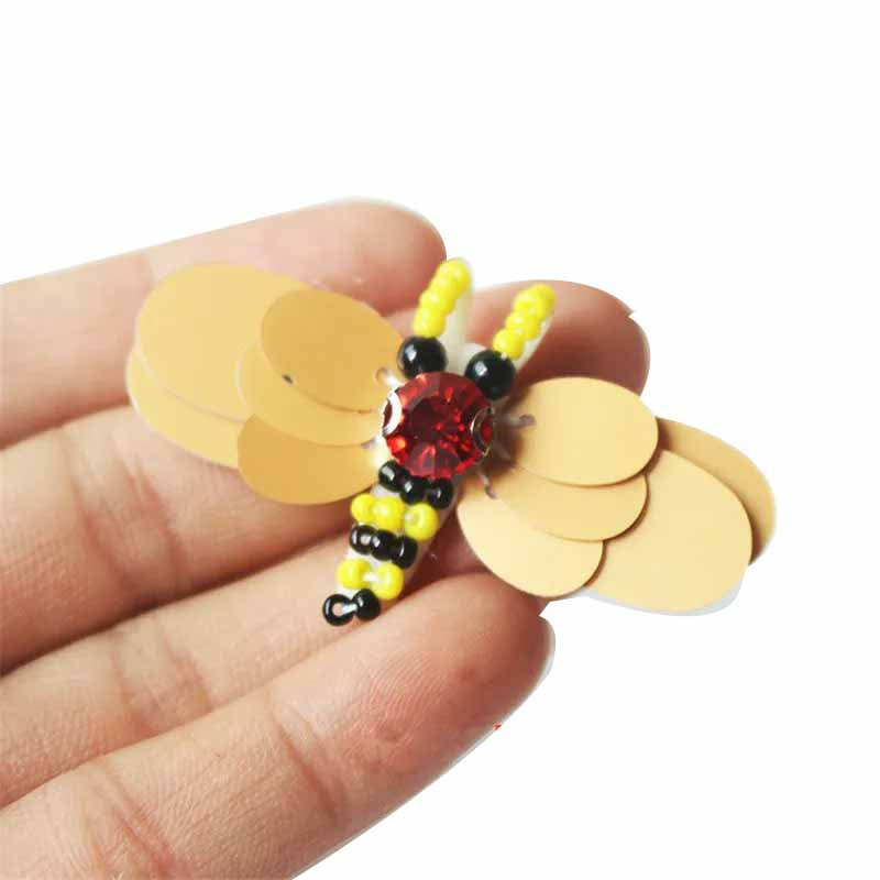 Bienen Aufnäher Honig-Rubin 10er-Set | Süße Applikationen 5x3 cm