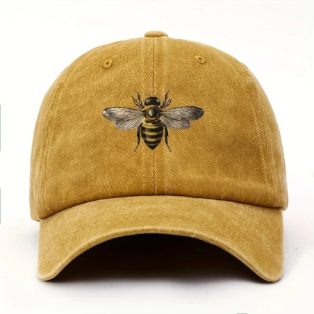 Vintage Bienen-Kappe: Natur-Stickerei & Authentischer Stil!