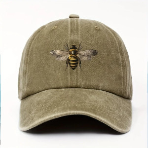 Vintage Bienen-Kappe: Natur-Stickerei & Authentischer Stil!