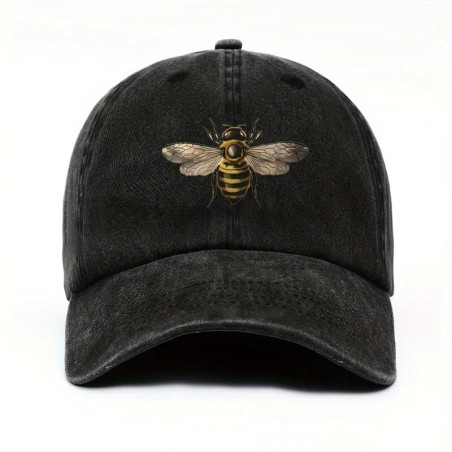 Vintage Bienen-Kappe: Natur-Stickerei & Authentischer Stil!