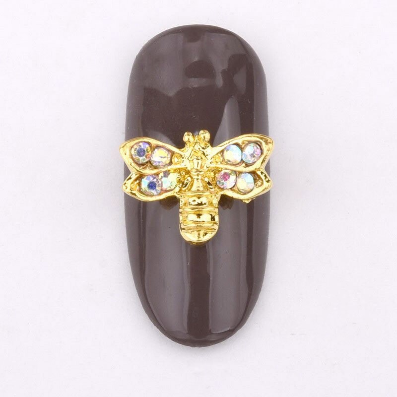 3D Bienen Nageldekoration aus Metall | 10er-Set Nail Art
