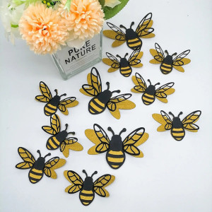 Glitzer Bienen Aufkleber - Wanddeko Natur & Goldener Glanz!