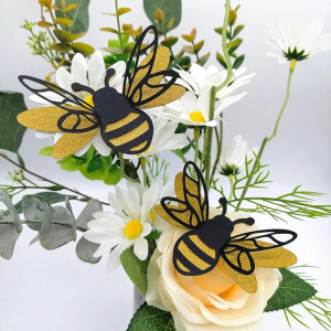 Glitzer Bienen Aufkleber - Wanddeko Natur & Goldener Glanz!