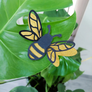 Glitzer Bienen Aufkleber - Wanddeko Natur & Goldener Glanz!