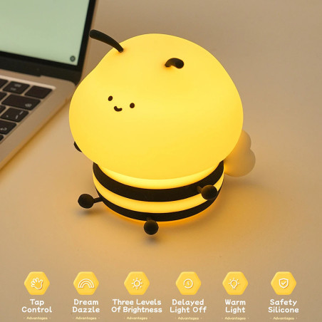 Bienen-Nachtlicht für Kinder | LED Touch & Sanftes Licht