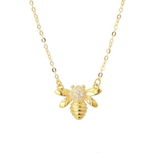 Miniatur Bienen Halskette Gold - Zarter Bienenschmuck!