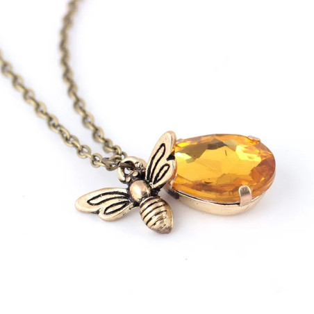 Vintage Bienen-Halskette Bernstein - Zeitloser Schmuck!