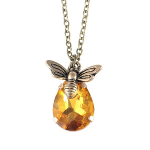 Vintage Bienen-Halskette Bernstein - Zeitloser Schmuck!