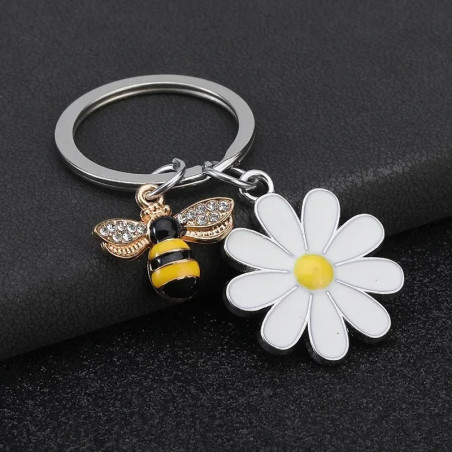 Schlüsselanhänger Biene & Gänseblümchen | Süßes Geschenk