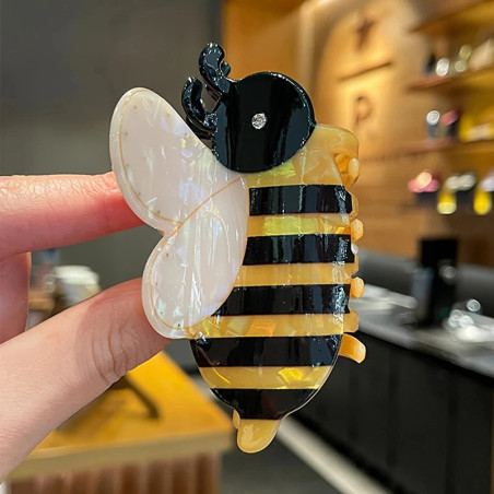 Große Bienen-Haarklammer mit Kristallflügeln | Eleganter Haarschmuck