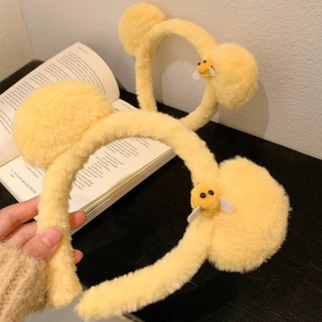 Bienen-Haarreif mit Pompoms | Süßes & lustiges Geschenk