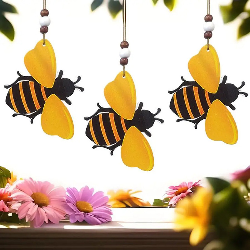 Handgefertigtes Bienen-Windspiel: Einzigartige Deko aus Holz