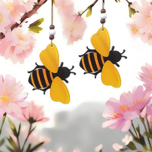 Handgefertigtes Bienen-Windspiel: Einzigartige Deko aus Holz