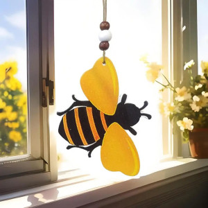 Handgefertigtes Bienen-Windspiel: Einzigartige Deko aus Holz
