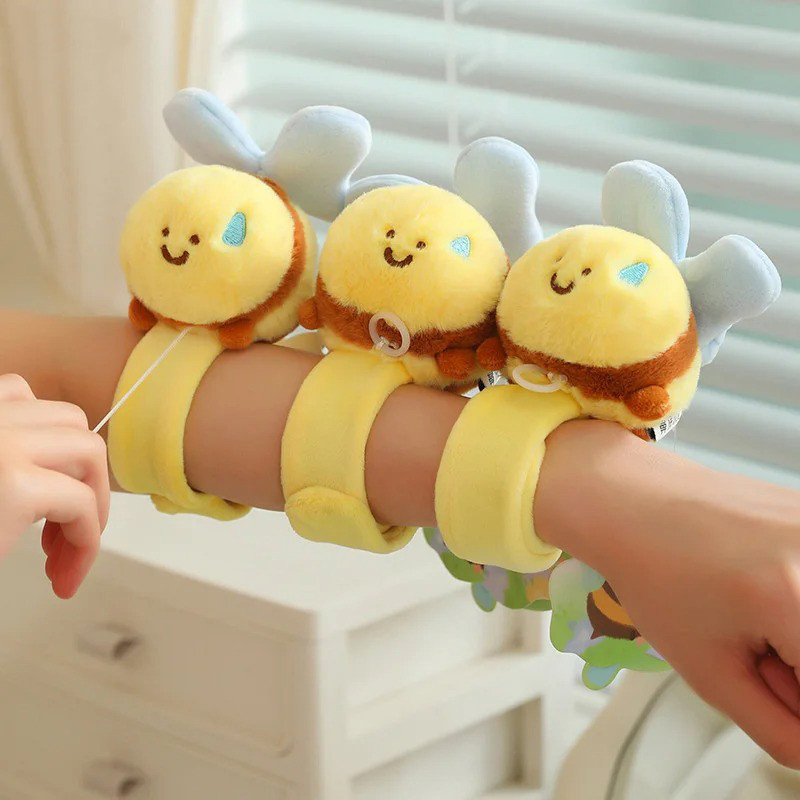 Bienen-Plüscharmband | Süßes Schnapparmband für Kinder