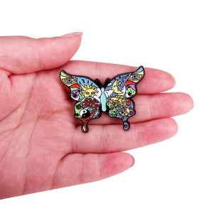 Schmetterling Pin 'Love & Cosmos' | Psychedelisch & Bunt