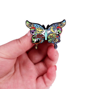 Schmetterling Pin 'Love & Cosmos' | Psychedelisch & Bunt