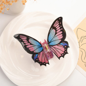 Schmetterling Haarspange "Feenflügel" in Gelb & Violett