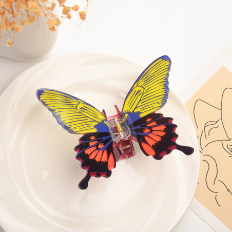 Schmetterling Haarspange "Feenflügel" in Gelb & Violett