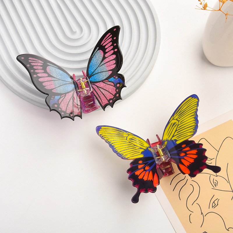 Schmetterling Haarspange "Feenflügel" in Gelb & Violett