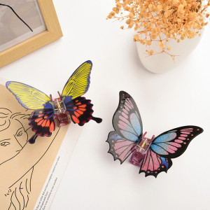 Schmetterling Haarspange "Feenflügel" in Gelb & Violett