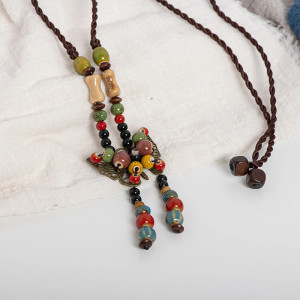 Boho Schmetterling Halskette "Böhmische Träume" mit Perlen
