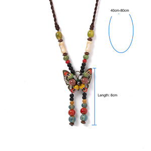 Boho Schmetterling Halskette "Böhmische Träume" mit Perlen