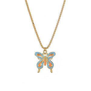 Schmetterling Halskette Pastell-Glanz – Goldener Damenschmuck